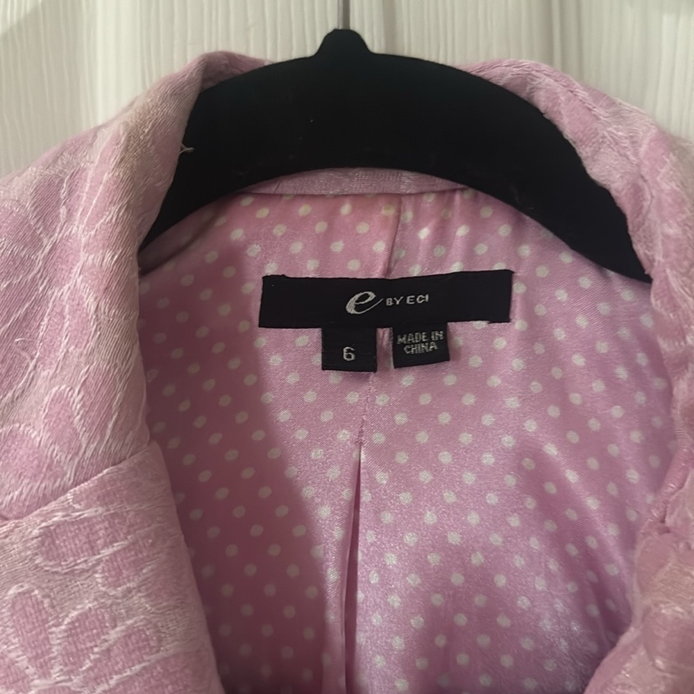 Pink Quilted Women's Jacket Vintage ECI with embellished button size 6 - Picture 2 of 4